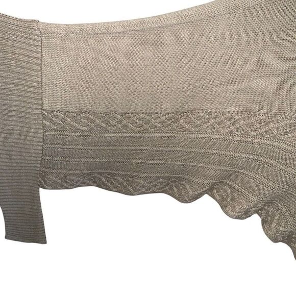 Chico’s Faux Suede Mixed Knit Poncho size L / XL - Picture 4 of 9